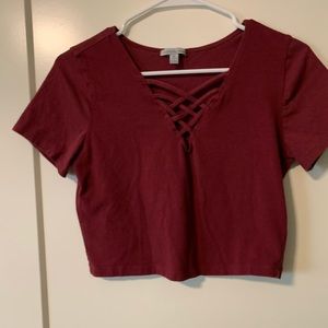 Charlotte Russe maroon crop top